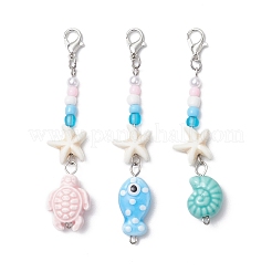 3 pieza de decoraciones colgantes de porcelana hechas a mano&nbsp;HJEW-JM03211