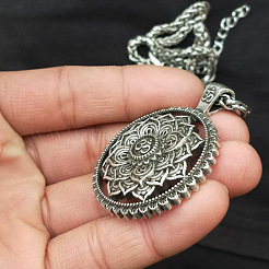 Mandala fiore chakra lega pendente grano catena collane per le donne&nbsp;FS-WG99C38-01