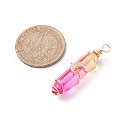 Set di pendenti con perline a doppia terminazione in vetro bicolore da 2 pz&nbsp;PALLOY-JF02538