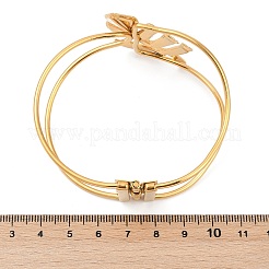 Brazaletes con bisagras de vidrio de acero inoxidable 304 para mujer&nbsp;BJEW-M082-06G-01