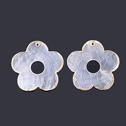 Rand vergoldete Capiz Shell Anhänger&nbsp;X-SHEL-S276-57