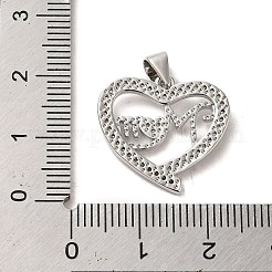 Pendentifs en laiton avec micro pavé de zircone cubique pour la fête des mères&nbsp;ZIRC-P114-09P
