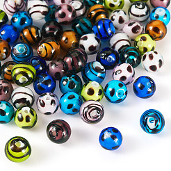 64pcs 16 Arten handgemachte Bunte Malerei-Perlen&nbsp;LAMP-TA0001-59A