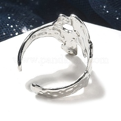 Unregelmäßige offene Manschettenringe aus Edelstahl 304 für Unisex&nbsp;RJEW-Q003-01P