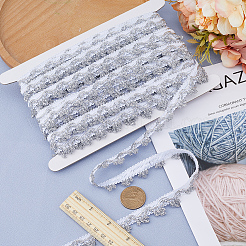 Rubans de dentelle en polyester scintillant de style étincelant de 15 mètre&nbsp;DIY-WH0430-120