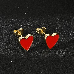 Pendientes de latón esmaltado para mujer&nbsp;EJEW-A126-05B-G