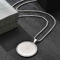 201 collane con ciondolo in strass in acciaio inossidabile per donna&nbsp;NJEW-U021-08P