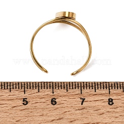 Matériaux pour bracelet jonc ovale ouvert en acier inoxydable 304 avec plateau à lunette&nbsp;SA-CBABF3F-02G-02