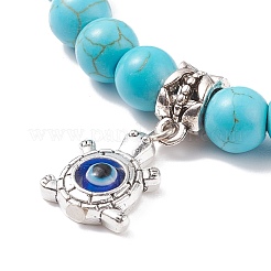 Bracciale elastico sintetico con perline turchesi&nbsp;BJEW-JB08218