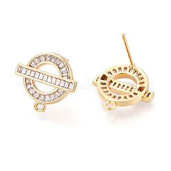 Fornituras de latón micro pave zirconia pendiente del perno prisionero&nbsp;KK-N272-03G