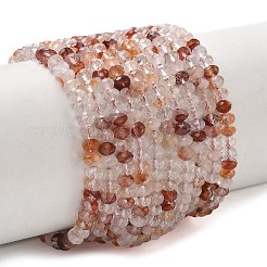 Natürliche Stränge aus hämatoidem Quarz / eisenhaltigen Quarzperlen&nbsp;G-Z161-C01-4x3mm