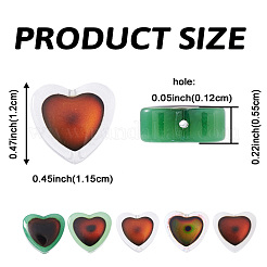 16 Stück 4 Farben zweifarbige Stimmungsperlen aus Glas&nbsp;GLAA-FP0001-36