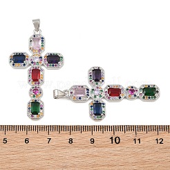 Pendentifs avec zircon cubiques à micro-pavés en laiton&nbsp;CU-CBADC6C-13P-08