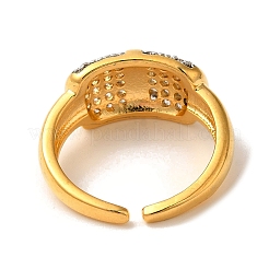 Manschettenringe aus Messing mit Mikropavé-Zirkonia für Damen&nbsp;RJEW-G325-11E-GP