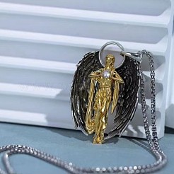 Collares con colgante de diosa con alas de ángel de aleación vintage&nbsp;WG7F3ED-01