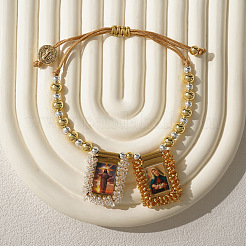 Verstellbare Armbänder mit Jesus- und Jungfrau-Maria-Anhängern&nbsp;KQ6530