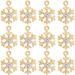 12 Stk. Messing Micro Pave klar Zirkonia Charms&nbsp;KK-BBC0021-53