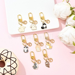 8 pendentif décoratif en alliage émaillé avec empreinte de chien et de patte&nbsp;HJEW-YW00215