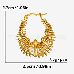 Boucles d'oreilles créoles irrégulières torsadées en acier inoxydable 304&nbsp;KB0349-2