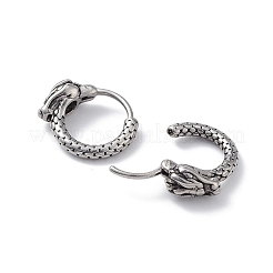 Orecchini a cerchio in acciaio inossidabile 304 a forma di drago per uomo e donna&nbsp;LS-EJEW-F312-05AS