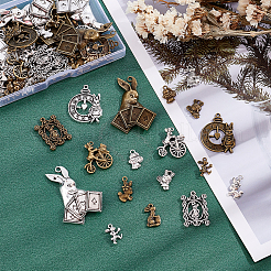 1 Box mit 72 Stück 18 Stile Kaninchen Thema tibetischen Stil Legierung Anhänger&nbsp;TIBE-NB0001-19