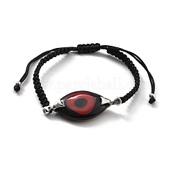 Braccialetti acrilici con maglie anti-malocchio&nbsp;BJEW-U027-01P
