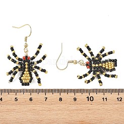 Orecchini pendenti di Halloween con perline di vetro.&nbsp;EJEW-MZ00769