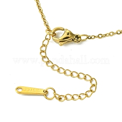 Collier pendentif rectangulaire en acier inoxydable 304 avec lettre initiale plaquée ionique (IP)&nbsp;NJEW-R265-04G-L