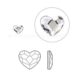 Austrian Crystal Rhinestone, 2808, Crystal Passions, Foil Back, Faceted Heart, 001_Crystal, 6x6x3mm