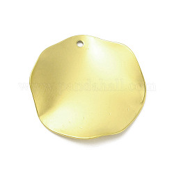 Colgantes texturados de acero inoxidable 201, dorado, plano y redondo, 23.5x23x1.5mm, agujero: 1.2 mm