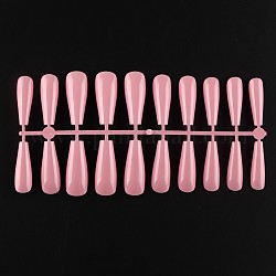 Однотонные пластиковые бесшовные накладные ногти, инструмент для маникюра для ногтей, salmon, 26~32x6~13 мм, 20 шт / комплект.