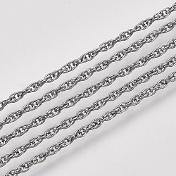 Паяные латунные покрытые железные веревочные цепи, с катушкой, металлический черный, 3x2.5x0.3 мм, около 328.08 фута (100 м) / рулон