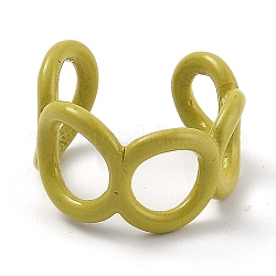 Anelli del polsino smaltati in lega, anelli aperti, anello rotondo, kaki scuro, misura degli stati uniti 6 (16.5mm)