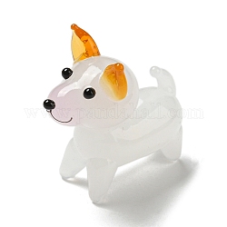 子犬のガラスディスプレイ装飾  家の装飾のための犬の飾り  ゴールド  26x20mm