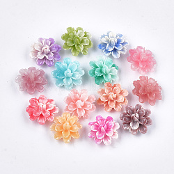 Perles de corail synthétiques, teinte, fleur, couleur mixte, 17.5x18x10mm, Trou: 1.5mm