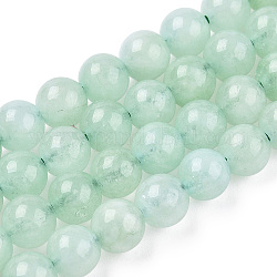 Chapelets de perles de quartz naturel, teints et chauffée, imitation quartz vert, ronde, aigue-marine, 6~6.5mm, Trou: 1mm, Environ 65 pcs/chapelet, 15.94 pouce (40.5 cm)