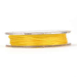 Hilo elástico con cuentas elásticas fuertes, Cuerda de cristal elástica plana, oro, 0.8mm, alrededor de 10.93 yarda (10 m) / rollo