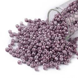 Cuentas de semillas redondas toho, Abalorios de la semilla japonés, (1202) rosa oscuro opaco jaspeado, 8/0, 3mm, agujero: 1 mm, aproximamente 1110 unidades / 50 g