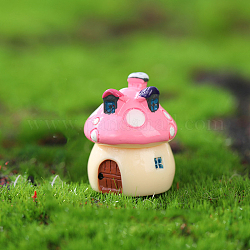 Mini figurines de champignon en résine, décoration d'affichage paysage miniature, pour accessoires de maison de poupée, décoration de la maison, rose, 21x26mm