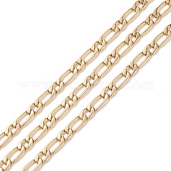 Chapado de iones (ip) 304 cadenas madre-hijo de acero inoxidable, sin soldar, la cadena de decoración, dorado, 4.5x11x1.2mm, 4.9x6x1.2mm
