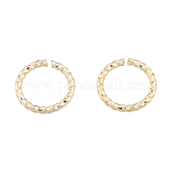 Messing Ringe springen, Nickelfrei, strukturiert, 18 Gauge, runden Ring, echtes 18k vergoldet, 5x1 mm, Innendurchmesser: 3 mm