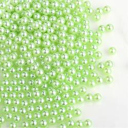 Perles acryliques de perles d'imitation, sans trou, ronde, jaune vert, 3mm, environ 10000 pcs / sachet 