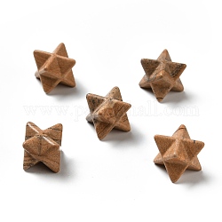 Natural Picture Jasper Beads, No Hole/Undrilled, Merkaba Star, 14.5~15x14.5~15x14.5~15mm