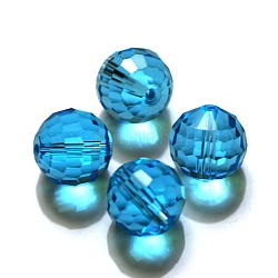 Abalorios de cristal austriaco de imitación, aaa grado, facetados, redondo, cielo azul profundo, 6mm, agujero: 0.7~0.9 mm