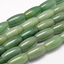 Природный зеленый авантюрин баррель шарик нити, 30x15 мм, отверстие : 1 мм, около 13 шт / нитка, 15.5 дюйм