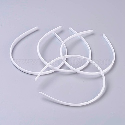 Fornituras de banda de pelo de plástico liso, Con dientes, blanco, 110mm