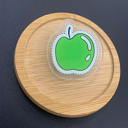 Büroklammern aus transparentem Acryl, Kartenassistent-Clips, Apfelmuster, lime green, 26x22 mm