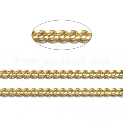 Brass Twisted Chains, Curb Chains, Diamond Cut, Unwelded, Faceted, with Spool, Oval, Lead Free & Nickel Free & Cadmium Free, Golden, 2x1.5x0.45mm, about 32.8 Feet(10m)/roll