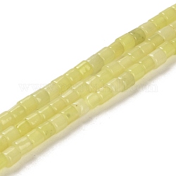 Chapelets de perles en jade citron naturel, colonne, 4x4mm, Trou: 0.9mm, Environ 100 pcs/chapelet, 15.94 pouce (40.5 cm)