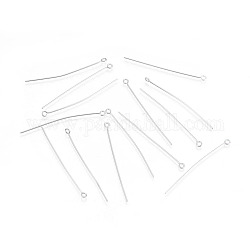 304 Stainless Steel Eye Pins, Stainless Steel Color, 50x0.7mm, Hole: 2mm, 500pcs/bag